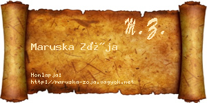 Maruska Zója névjegykártya